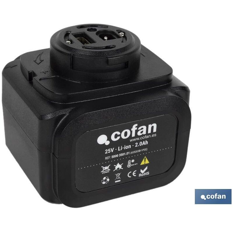 Cofan - Batterie rechargeable pour sécateur Puissance: 25 v 2.0 Ah