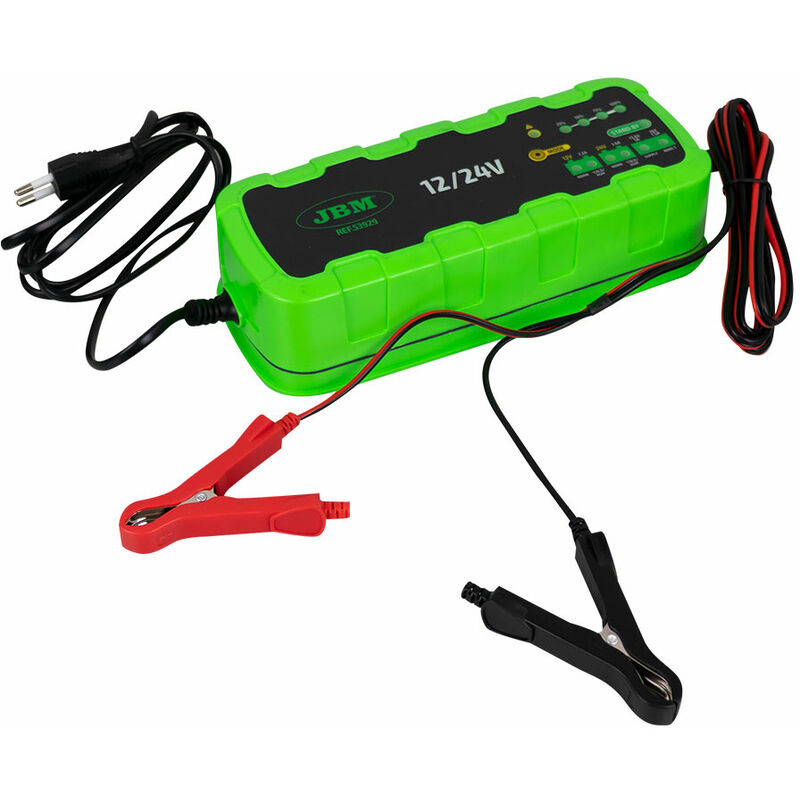 JBM - chargeur batterie auto 12/24 volts : charge et maintien automatique