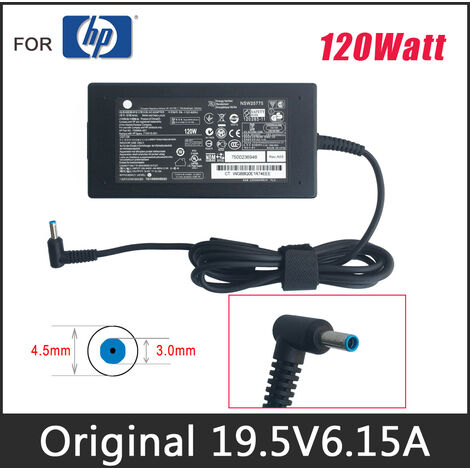 Chargeur d&39ordinateur portable pour HP, 120W, 19.5V, 6,15 a, pointe bleue, pavillon, adaptateur secteur 15-BC400NA, 732811, 002, 732811, 003, 710415, 001,EU
