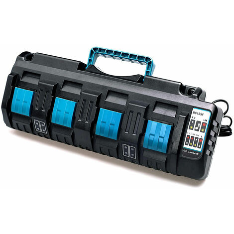 Chargeur DC18SF 4 ports pour Makita batterie lithium 14.4-18V Indicateur LED