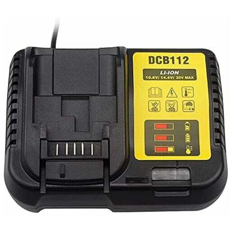 Chargeur DCB112 pour Dewalt Batterie Lithium 10,8V / 14,4V / 18V