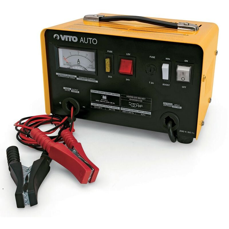 Chargeur de batterie 12/24V Auto et Poids Lourds Capacité charge 28 - 180Ah Vito yellow