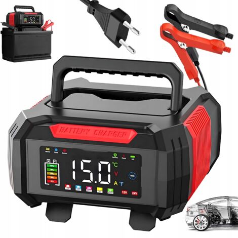 Chargeur de batterie 12V/24V 15A/8A 9 étapes LiFePO4 AGM Gel pour camions