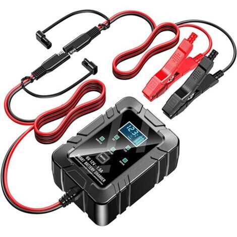 Chargeur de batterie 6 V et 12 V, chargeur automatique intelligent, chargeur d'entretien, réparation et désulfatateur de batterie de voiture pour automobile, bateau, moto, tondeuse à gazon, voiture jo
