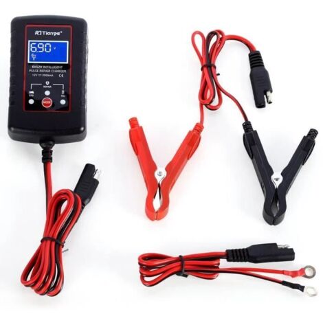Chargeur de Batterie 6V 12V 1.75A Automatique mainteneur de Batterie Chargeur d\'entretien 4 étapes pourMoto,Tondeuse,Bateau,Motone