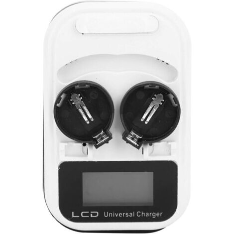 Chargeur de Batterie au Lithium Bouton Rechargeable 1 pièces écran LCD Maximum 300MA Chargeur à Double Fente pour LIR2016 LIR2025 LIR2032 100-240V