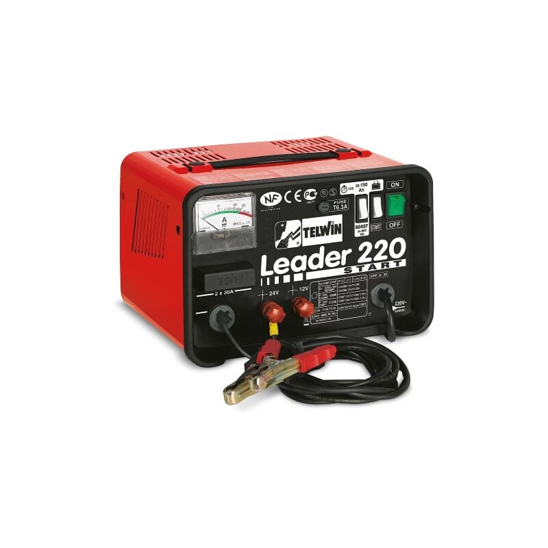 Chargeur de batterie Telwin Leader 220 Start 12/24V Chargeur de batterie 230V et de'marrage rapide pour voitures a' essence