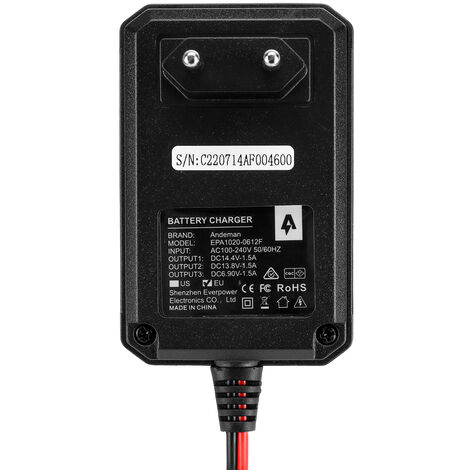 Chargeur de batterie de voiture 6 V/12 V/14,4 V 1,5 A écran LCD pour voiture moto SLA, EFB, GEL, AGM WET Lead Acid LiFePO4 Batterie entièrement automatique Processus de charge en 4 étapes – 100-240 V