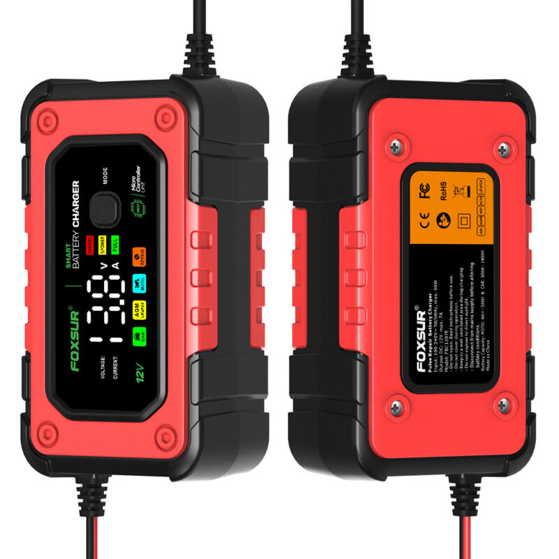 Start - Chargeur de batterie de voiture, chargeur de batterie intelligent, désulfurateur avec compensation de température pour camions, motos et