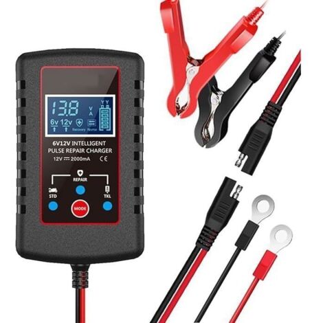 Chargeur de batterie de voiture de haute qualité EU 6V 12V plomb acide véhicule automobile moto automobile