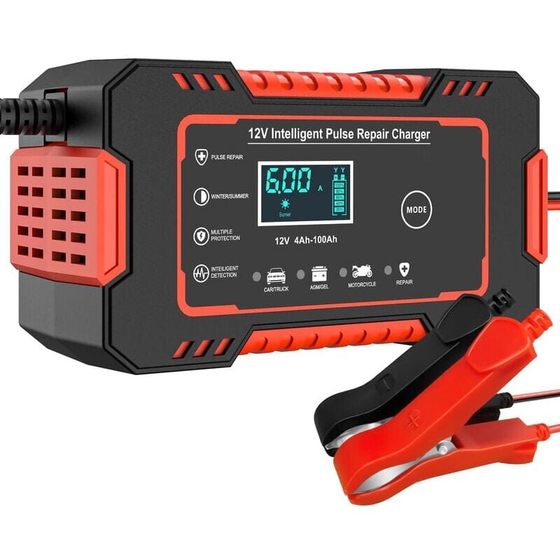 Chargeur de Batterie de Voiture Intelligent 12V 6A désulfateur de Maintenance de Batterie Automobile 12V avec Compensation de température