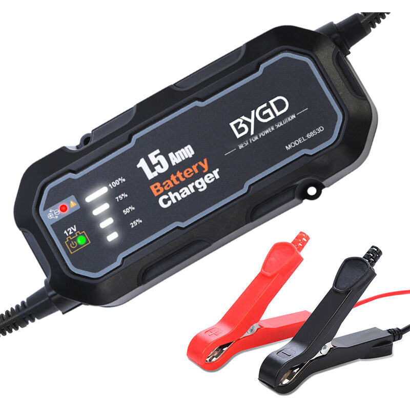 Start - Chargeur de batterie de voiture portable, chargeur de batterie mainteneur, chargeur de voiture rapide, chargeur de batterie intelligent avec