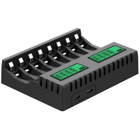 Chargeur de Batterie ÉCran LCD Chargeurs Intelligents Intelligents à 8 Emplacements pour Piles Rechargeables AA/AAA NiCd NiMh Chargeur AA AAA.