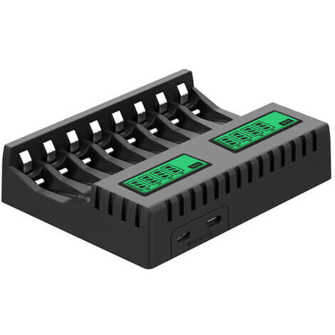 Chargeur de Batterie ÉCran LCD Chargeurs Intelligents Intelligents à 8 Emplacements pour Piles Rechargeables AA/AAA NiCd NiMh Chargeur AA AAA.
