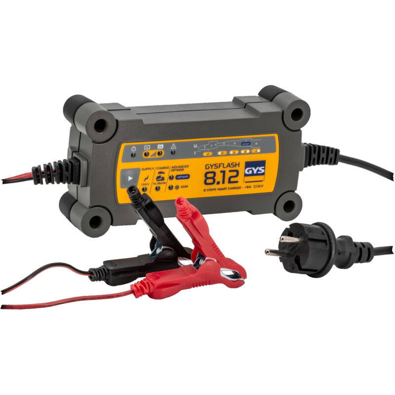 Chargeur GYS GYS flash 8.12 charge automatique pour batteries 12V idéal pour les voitures et utilitaires