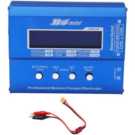Chargeur de batterie intelligent Lipo Lithium, déchargeur d'équilibre 80W 6A DC 11-18V