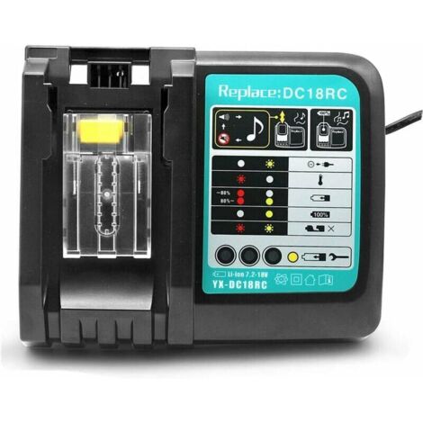 Chargeur de batterie Li-ion de remplacement 3A DC18RC pour Makita 14.4V  18V BL1830 BL1840 BL1850 BL1815 BL1430 LXT400 EU Thisnde Fast Charger