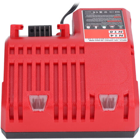Chargeur de Batterie Milwaukee M14 M18, Alimentation 100‑240V, Compatible Lithium