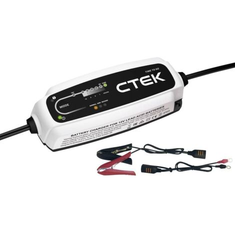 Chargeur de batterie moto 12V 5A – Technologie de charge automatique – Indicateurs LED de temps de charge – Protection IP65 – Ctek