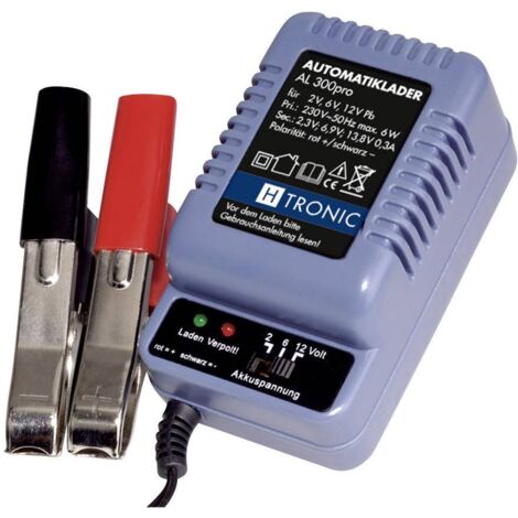 Chargeur pour batteries au plomb 1248217 2V, 6V, 12V – Courant de charge 0.3A – Tension de fonctionnement 230V – Protection contre surcharge – H-Tronic - A37226