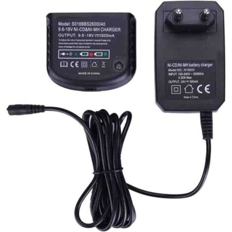 Chargeur de Batterie Ni-MH/Ni-CD pour Black & Decker Perceuse HPB18-OPE HPB18 HPB14 HPB12 HPB96 9.6V 12V 14.4V 18V Batteries