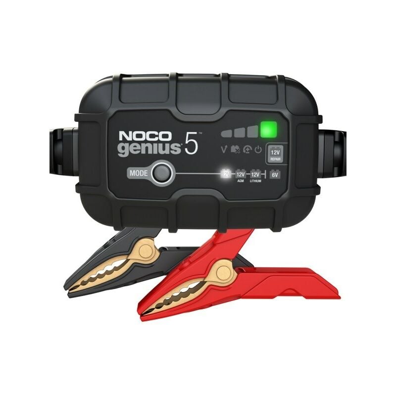 Chargeur de batterie Noco GENIUS5 5A pour batteries 6V/12V avec fonction maintenance et désulfuration