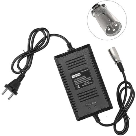 Chargeur 36V Pour Batterie Lithium – Scooter, Vélo électrique, Trott' – Fiche 3 Broches