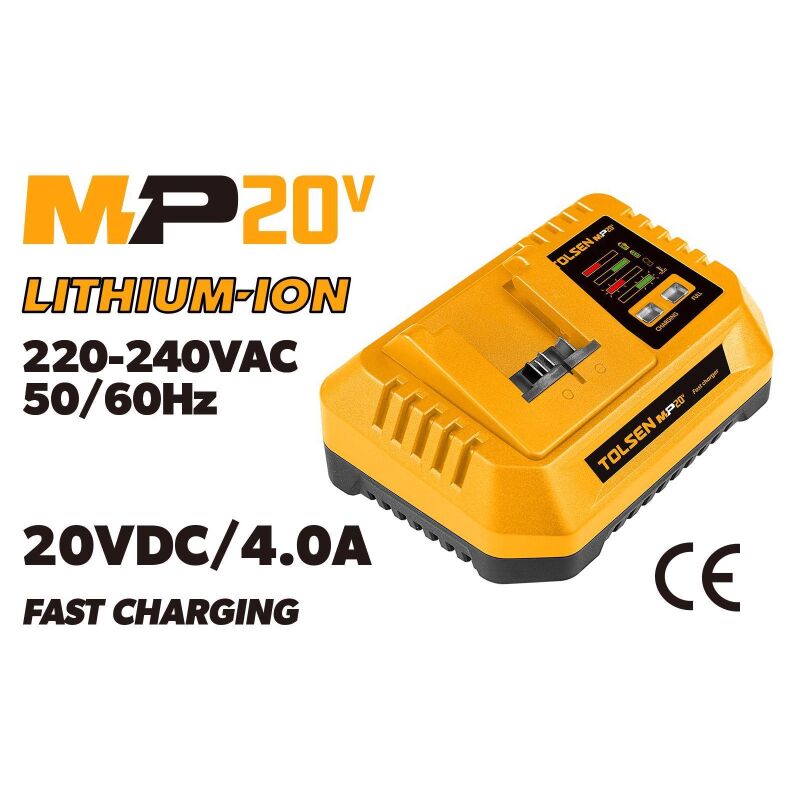 Tolsen - chargeur de batterie rapide se'rie MP20V 4.0 ah