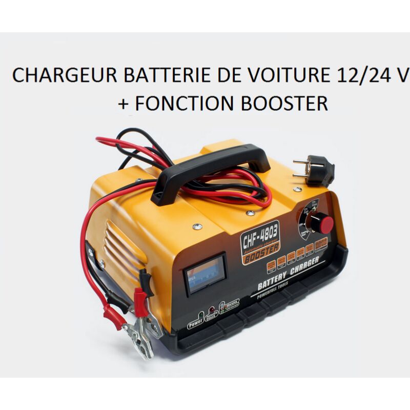 Chargeur de batterie voiture 12v /24 volts avec fonction booster wc