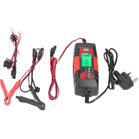 Chargeur de batterie voiture 6V/12V intelligent avec affichage LCD et prise EU - Entretien automatique