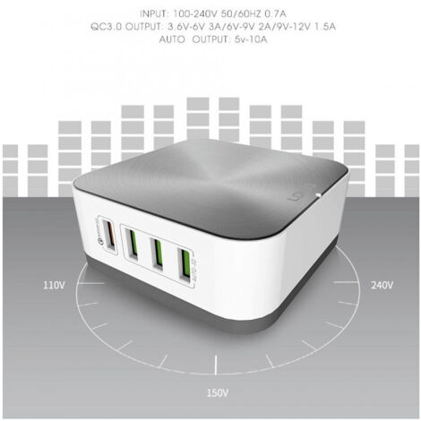 Chargeur De Bureau 8 Prises Usb 10a Chargeur De Téléphone Portable