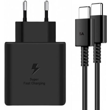 Chargeur de charge ultra rapide 45 W pour Samsung Galaxy S24+, S24 Ultra, S23+, S23 Ultra, S22, S21, Note20, A54, Z Fold5, Flip5, Flip4, adaptateur de prise de courant USB C avec câble 5A