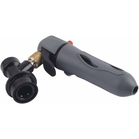 Chargeur de CO2 pour fût à bière, distributeur de bière pression avec valve à bille pour soda fait maison, couleur grise.