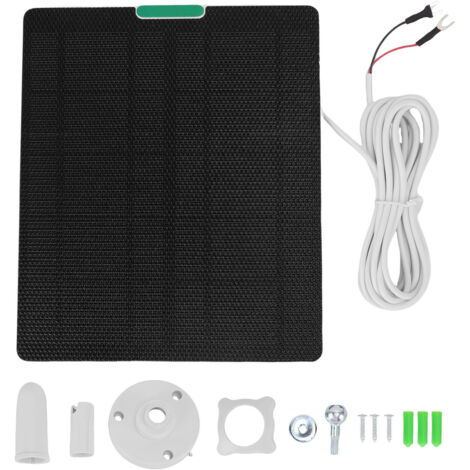 Chargeur de panneau solaire 10W adapté à la sonnette vidéo Ring 4 3 Plus, caméra de sécurité ETFE, haute efficacité, Type U blanc