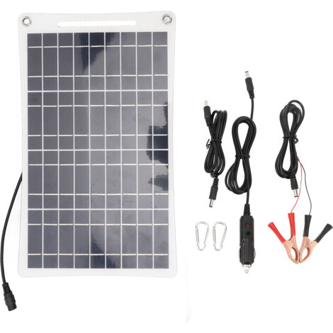 Chargeur de panneau solaire 12W 18V, Portable, double sortie USB, étanche IP65, pour batterie 12V, Camping, randonnée, voyage.