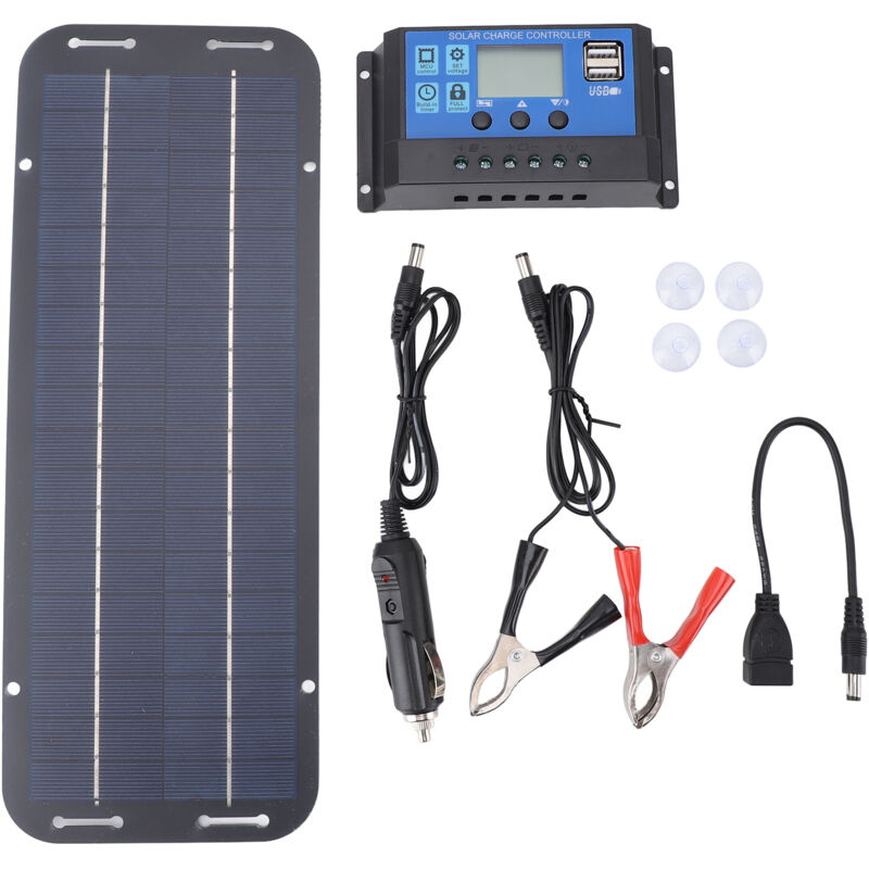 Chargeur de panneau solaire flexible 6 w 18 v Chargeur de batterie de voiture à panneau solaire portable rechargeable avec contrôleur,DUBUNS