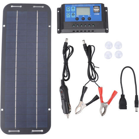 Chargeur de panneau solaire flexible 6 W 18 V Chargeur de batterie de voiture à panneau solaire portable rechargeable avec contrôleur,DUBUNS