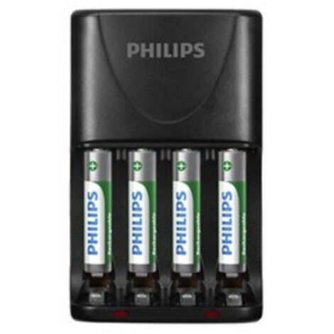 Chargeur de pile électrique Philips Chargeur 4 piles rechargeable AA AAA, 200 100 mA, 100 240V, 4 x AAA 800 incl (w o inner bo