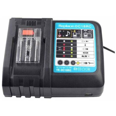 Chargeur de pile Remplacez le chargeur de batterie au lithium Makita makita pour la batterie au lithium 14.4-18V DC18RC sans tension d'écran large, norme européenne,