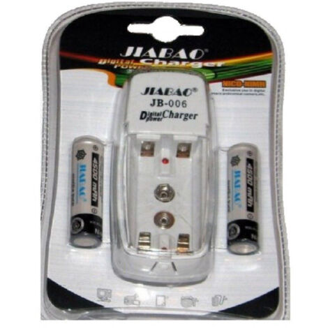 Chargeur De Piles Aa Aaa Jb-006 + 2 Piles Rechargeables