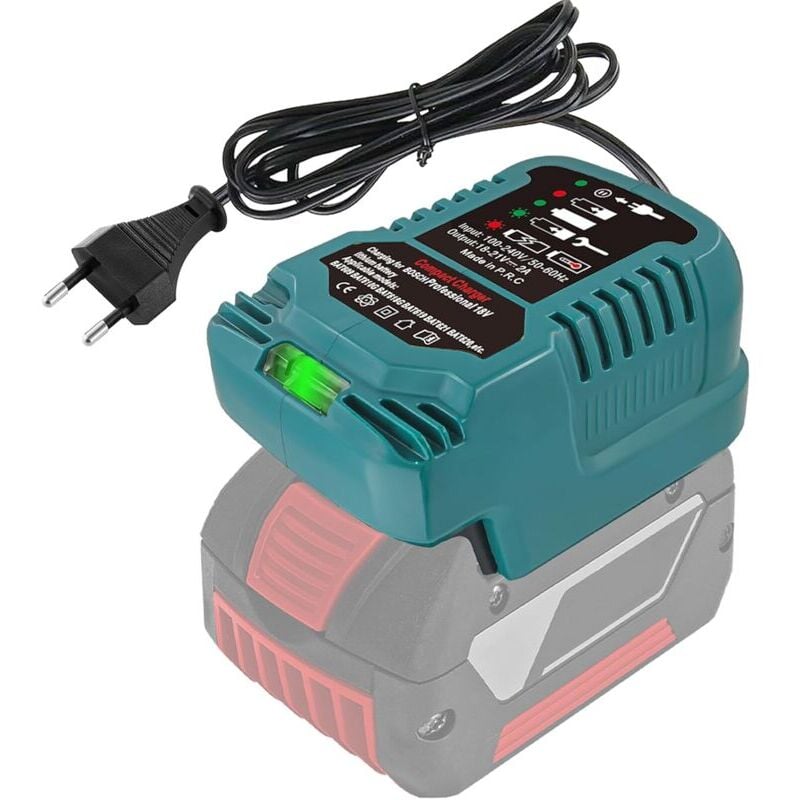 SNQ - Chargeur de rechange pour batterie système Bosch Professional 18 v gba 18 v avec affichage led, chargeur rapide compatible avec batterie Bosch