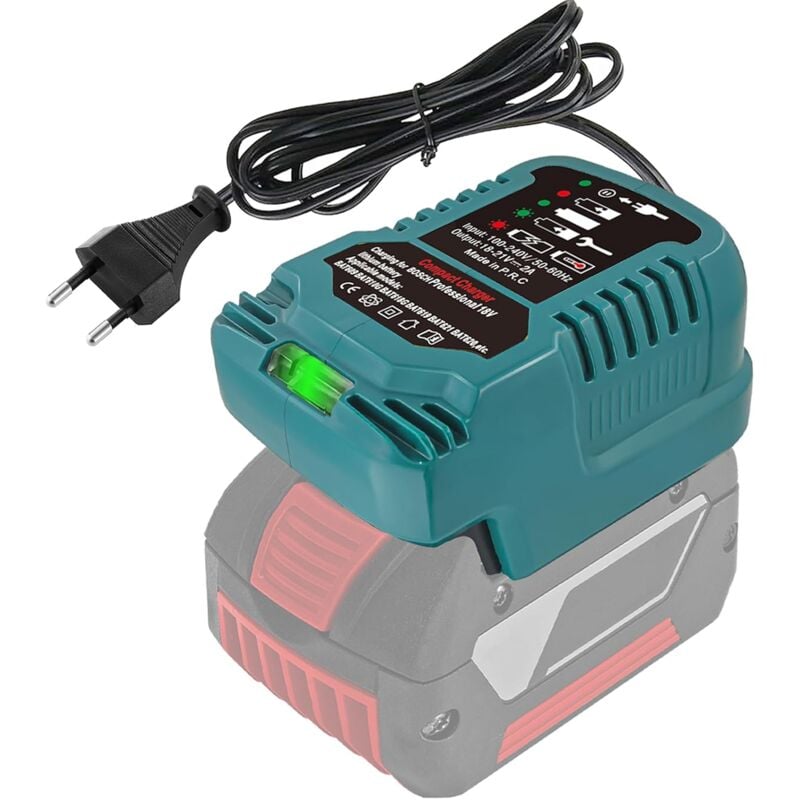 Chargeur de rechange pour batterie système Bosch Professional 18 V GBA 18 V avec affichage LED, chargeur rapide compatible avec batterie Bosch 18 V