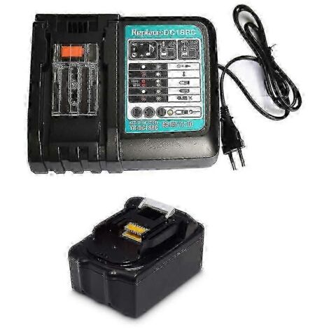 Chargeur de remplacement 14,4 V-18 V 5,0 Ah pour coupe-bordures et taille-haies Makita DUR181Z, prise UE DC18RC 3 A (avec USB)