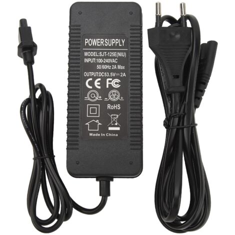 Chargeur de Scooter électrique 53.5V 2A, adaptateur d'alimentation de batterie universel pour vélo 100-240V, prise ue