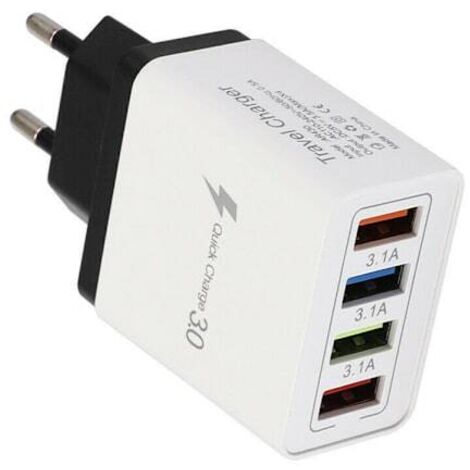 Chargeur de téléphone 4 ports USB 3,1 A, idéal pour les voyages