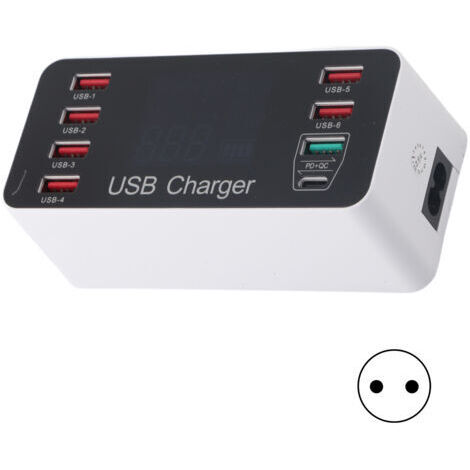 Chargeur de téléphone USB 40W avec 8 Ports, Portable, Type QC3.0 C, rapide pour voyager, prise ue 100-240V
