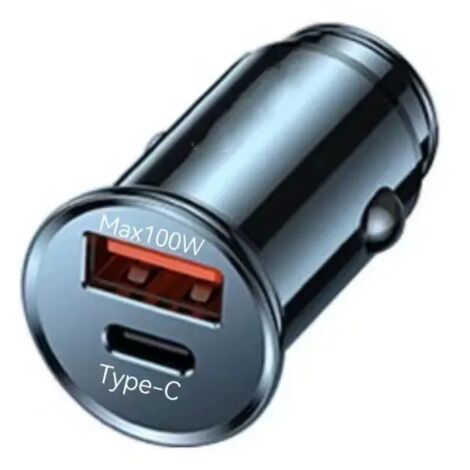 Chargeur de voiture, 60 W au total, prise allume-cigare, chargeur rapide USB C PD et QC 3.0, compatible avec iPhone 16, 15, 14, 13, 12 Pro Max, iPad, tablette Samsung S23 et plus encore.