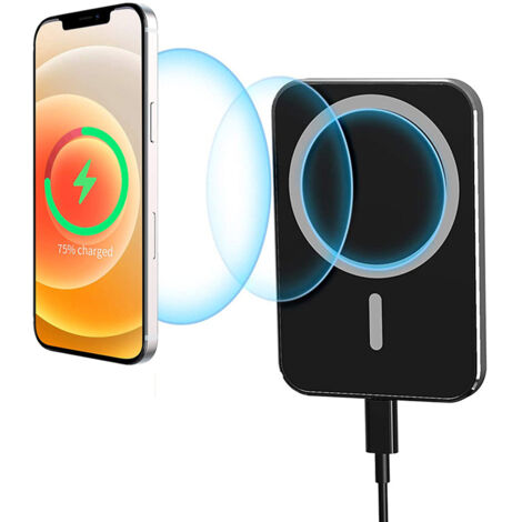Chargeur de voiture magnétique sans fil, support de téléphone à charge rapide 15 W, compatible avec les iPhone 8 et versions ultérieures, ainsi qu'avec les téléphones Huawei et Xiaomi à charge sans fi