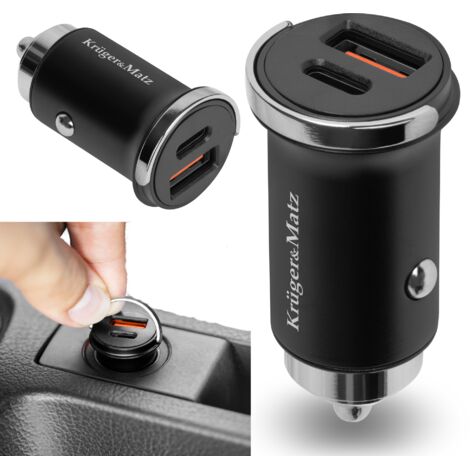 Chargeur de voiture rapide USB-C 30 W pour allume-cigare 12-24 V QC PD