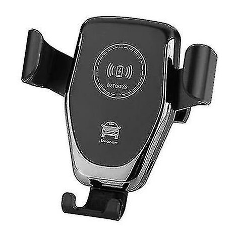 Chargeur de voiture sans fil, support de téléphone de voiture à charge rapide Qi pour iPhone 12/11 Series/X/XR/8P/8, Galaxy S20 Series/Note10/S10 (noir)-BISBISOUS